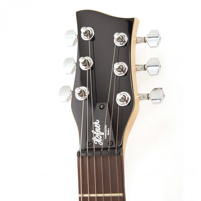 Hofner HOF-HCT-SH-BK-O Shorty Electric Travel Guitar - Black - with Gig Bag
