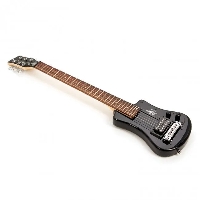 Hofner HOF-HCT-SH-BK-O Shorty Electric Travel Guitar - Black - with Gig Bag