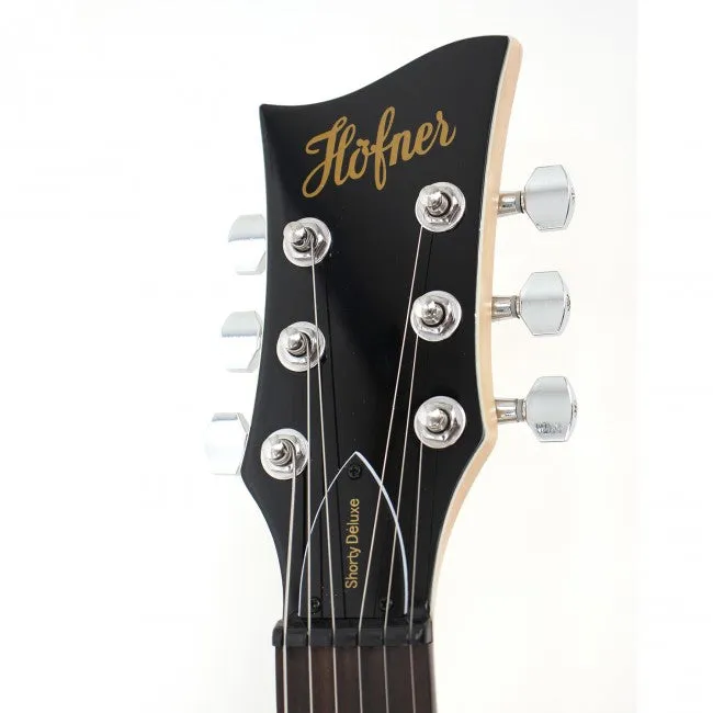 Hofner HOF-HCT-SH-DLX- R-O Deluxe Shorty Electric Travel Guitar - Red - with Gig Bag