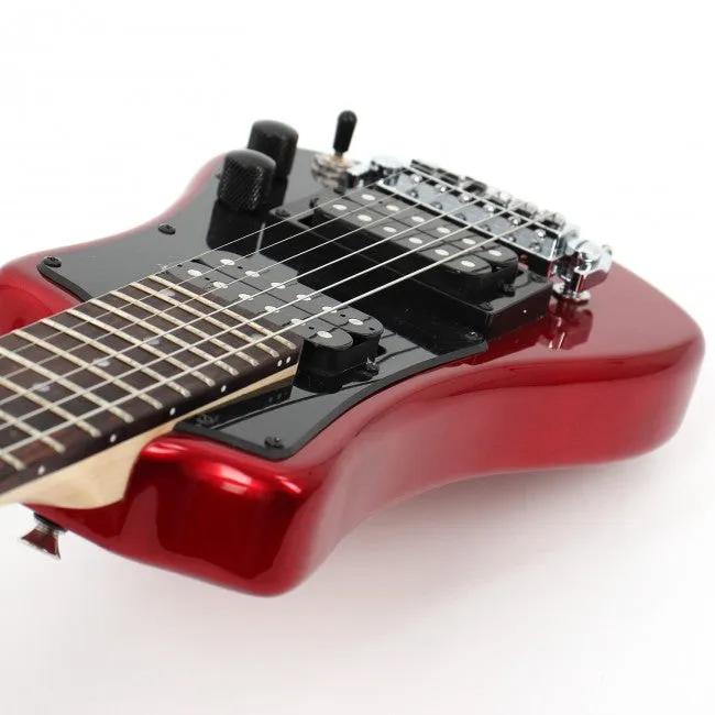 Hofner HOF-HCT-SH-DLX- R-O Deluxe Shorty Electric Travel Guitar - Red - with Gig Bag