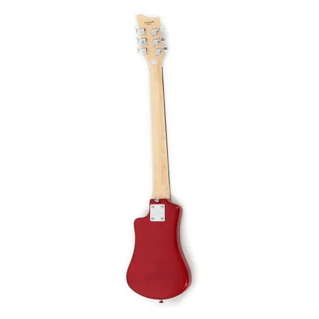 Hofner HOF-HCT-SH-DLX- R-O Deluxe Shorty Electric Travel Guitar - Red - with Gig Bag