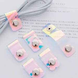Holographic Clear Snap Clasps for Cables