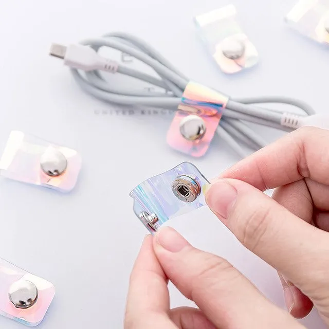 Holographic Clear Snap Clasps for Cables