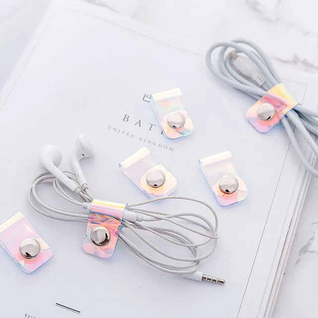 Holographic Clear Snap Clasps for Cables