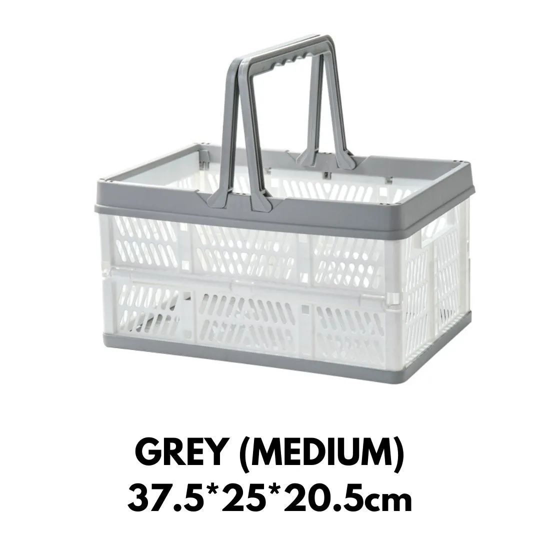 Homlly Collapsible Stackable Storage Crates Basket with Handle