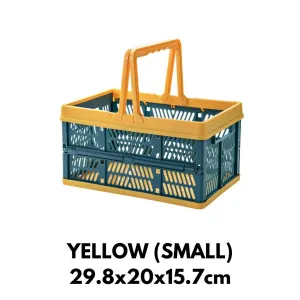 Homlly Collapsible Stackable Storage Crates Basket with Handle