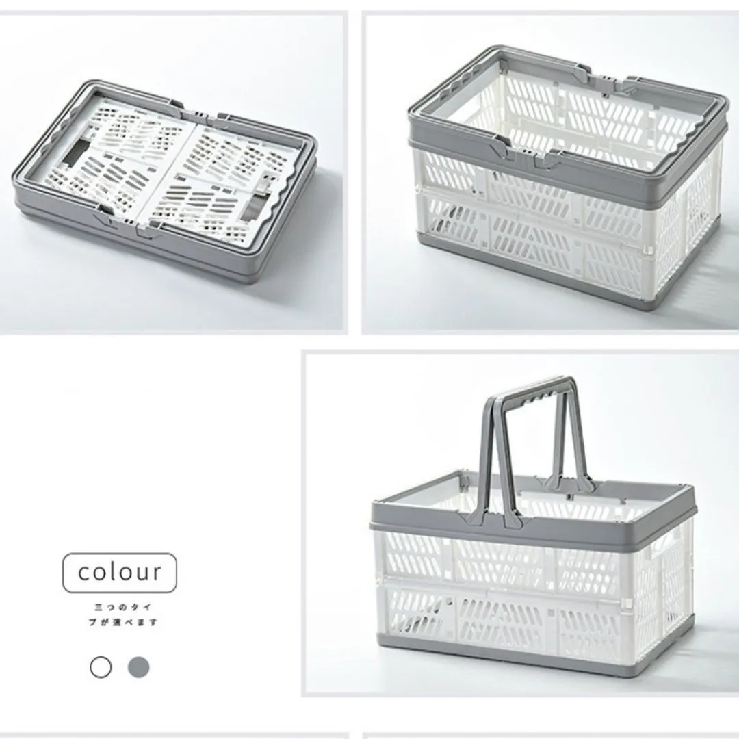 Homlly Collapsible Stackable Storage Crates Basket with Handle