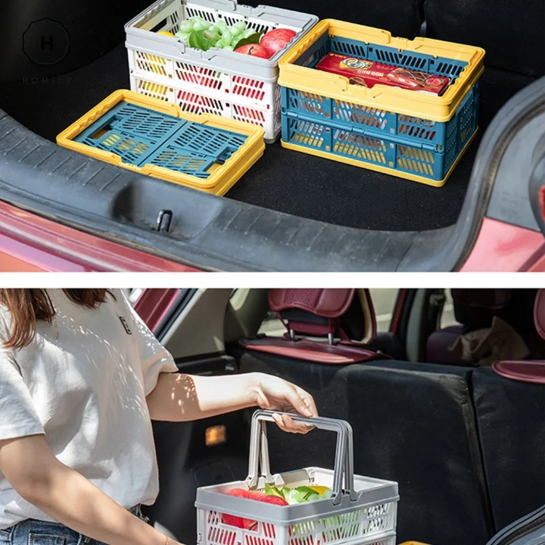 Homlly Collapsible Stackable Storage Crates Basket with Handle