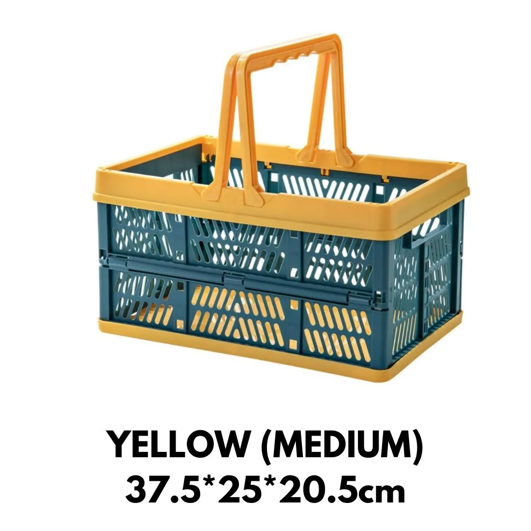 Homlly Collapsible Stackable Storage Crates Basket with Handle