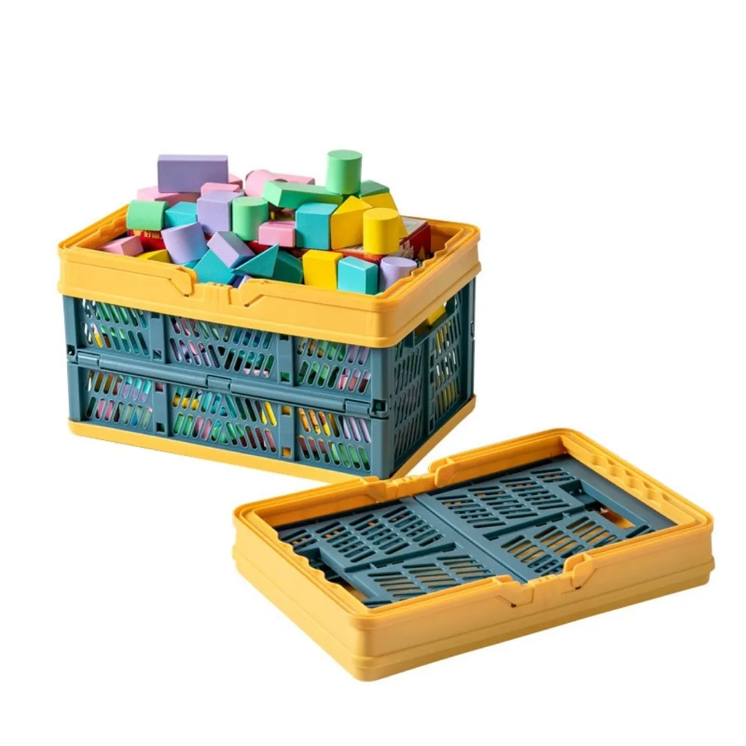Homlly Collapsible Stackable Storage Crates Basket with Handle