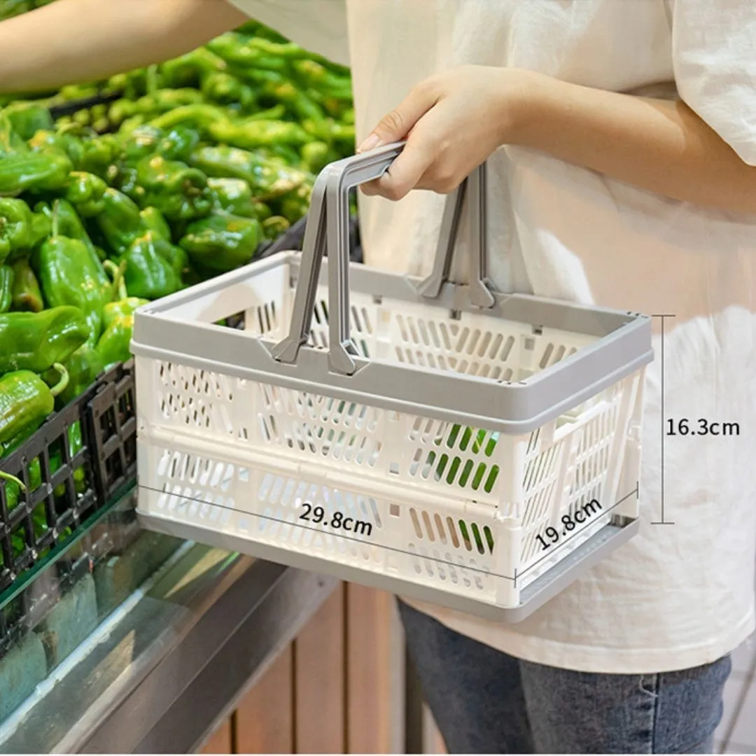 Homlly Collapsible Stackable Storage Crates Basket with Handle