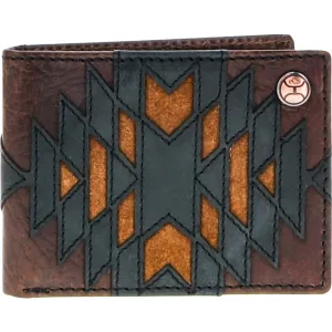 Hooey Kai Brown and Tan Patchwork Bifold Wallet