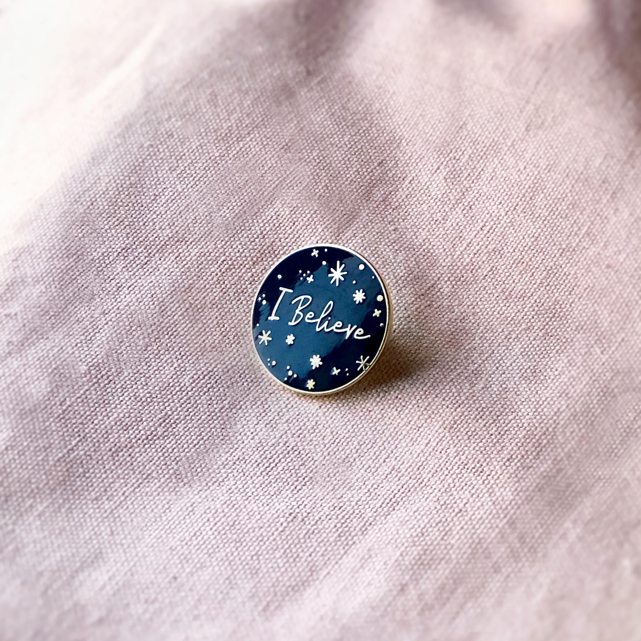 I Believe Woven Patch and Enamel Pin Set