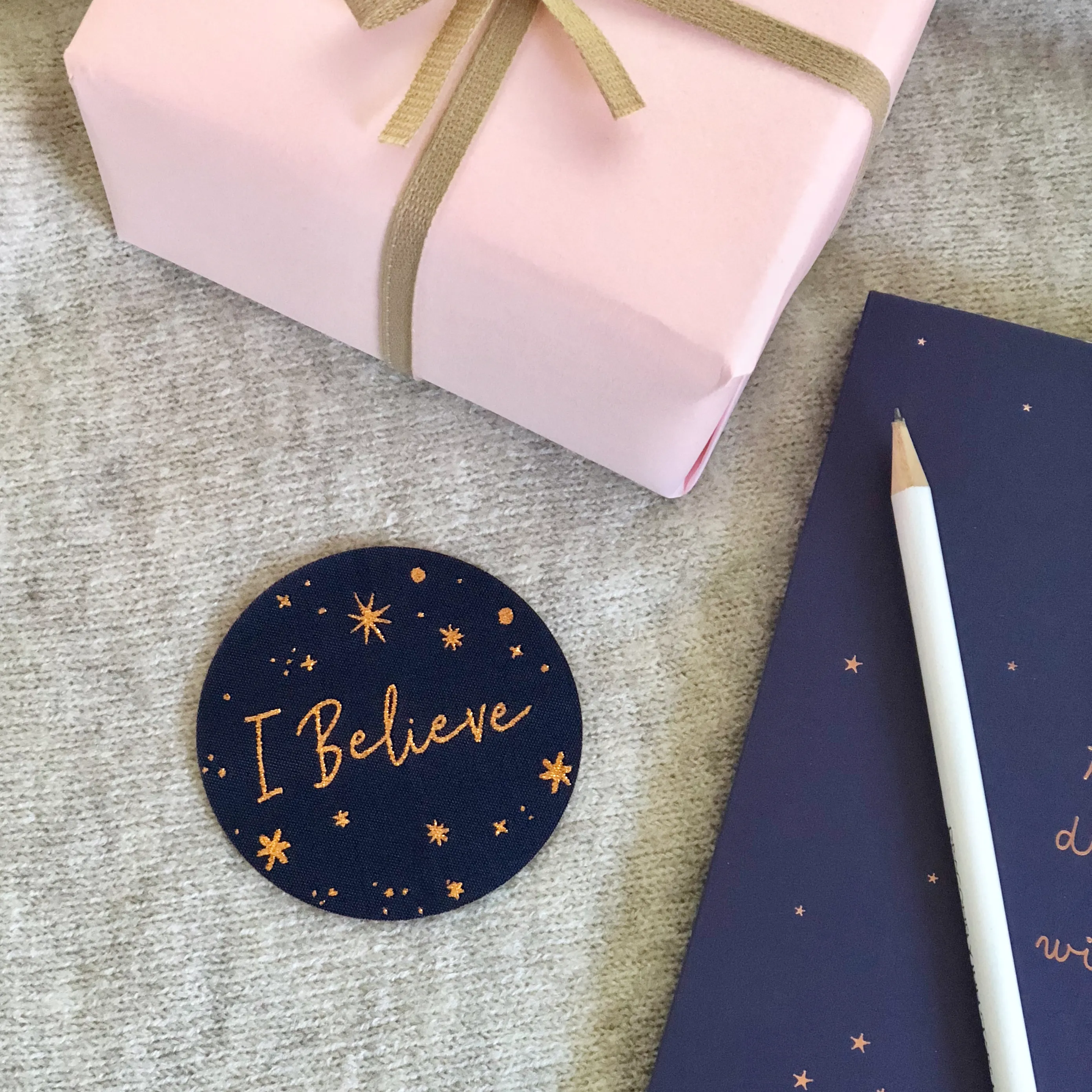 I Believe Woven Patch and Enamel Pin Set