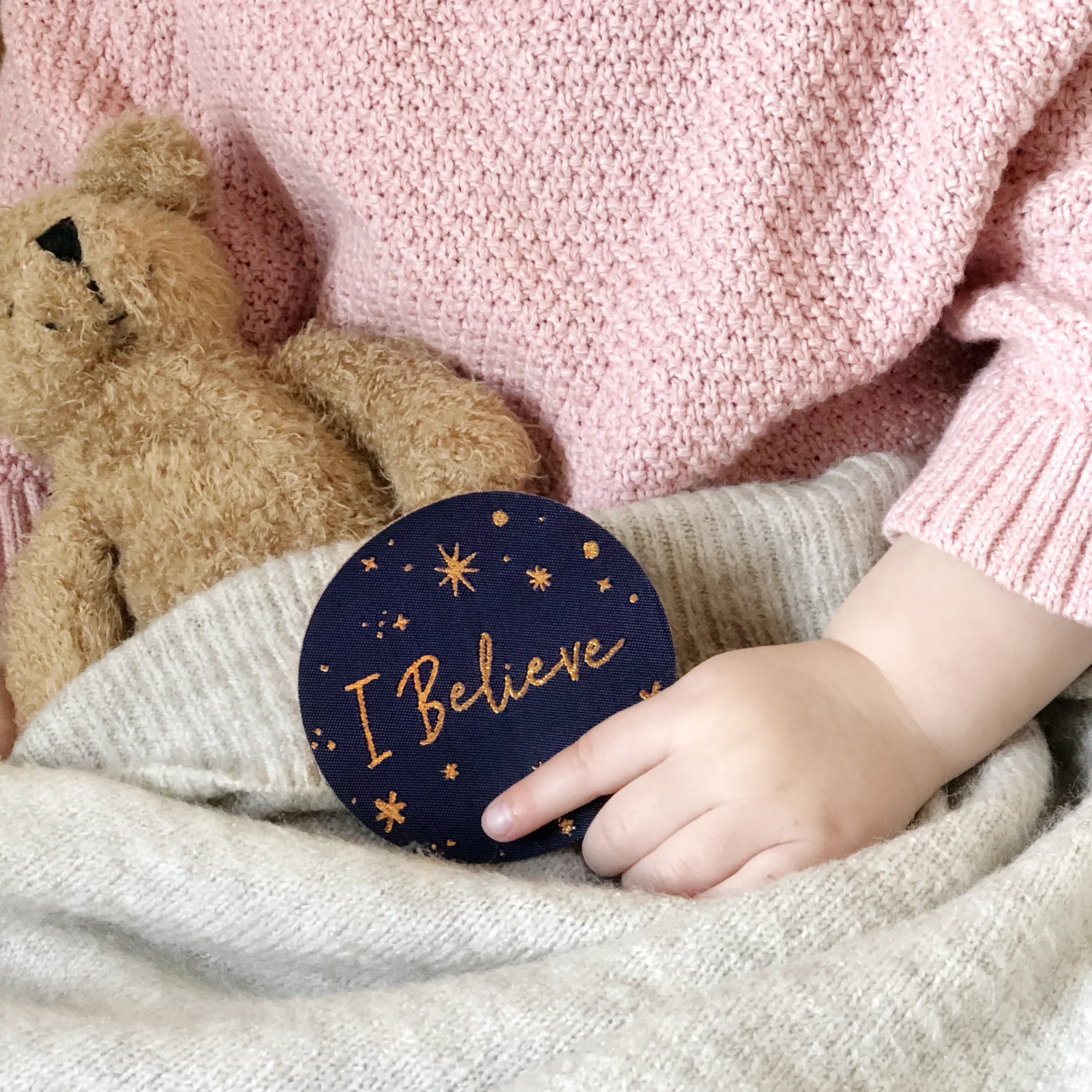 I Believe Woven Patch and Enamel Pin Set