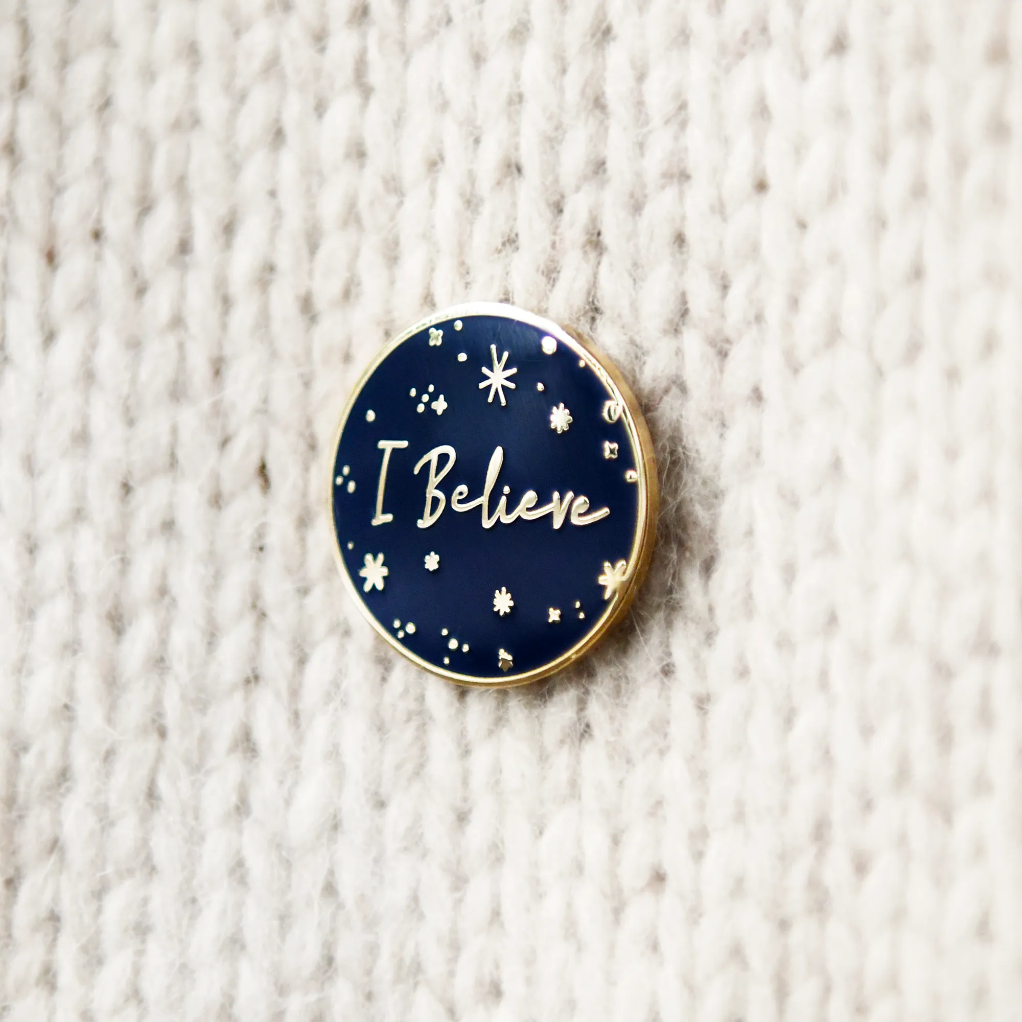 I Believe Woven Patch and Enamel Pin Set