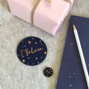 I Believe Woven Patch and Enamel Pin Set