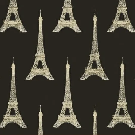 I Dream of Paris Eiffel Tower on Black by Windham Fabrics