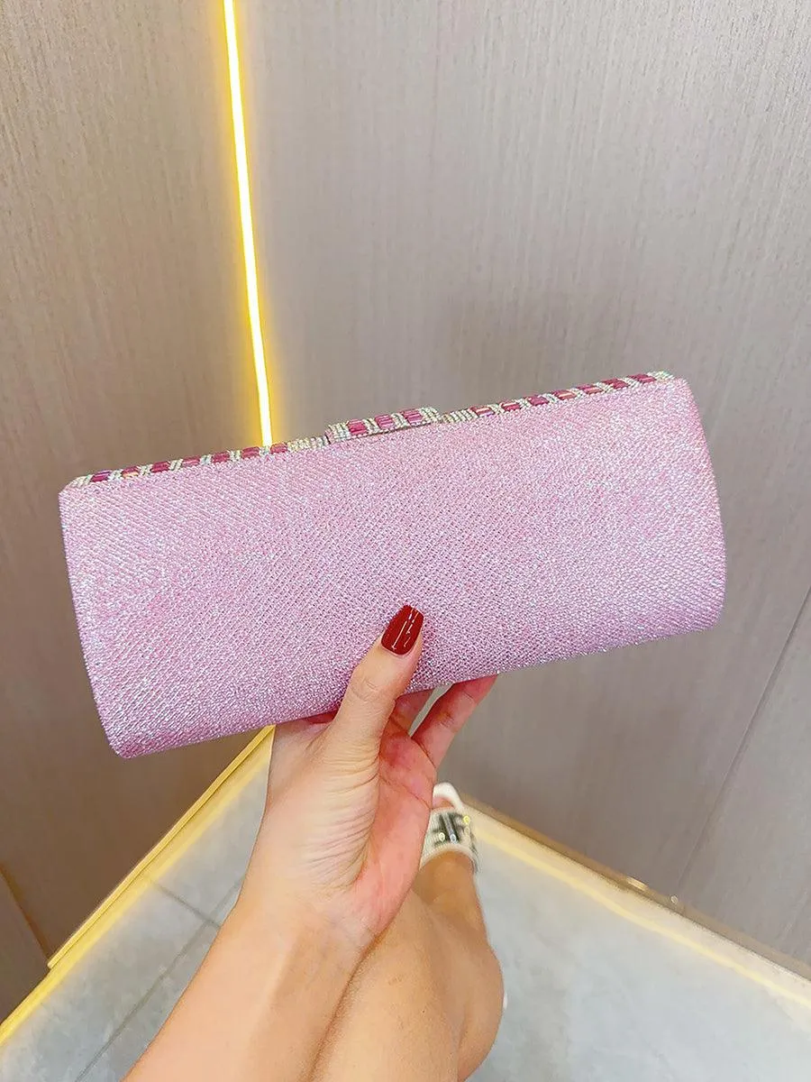 Inlay Stone Open Cover Clutch Bag MNBF019