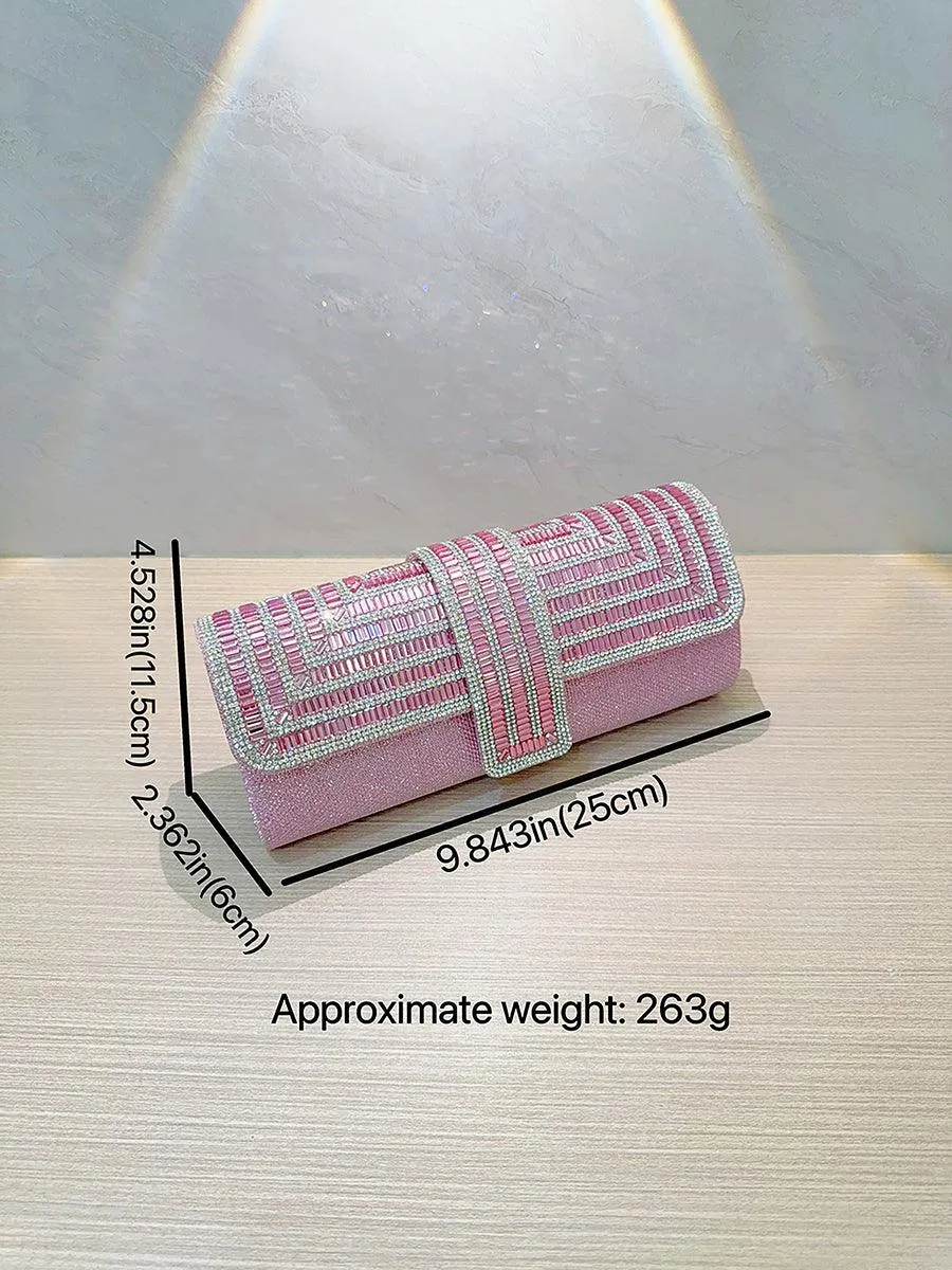 Inlay Stone Open Cover Clutch Bag MNBF019