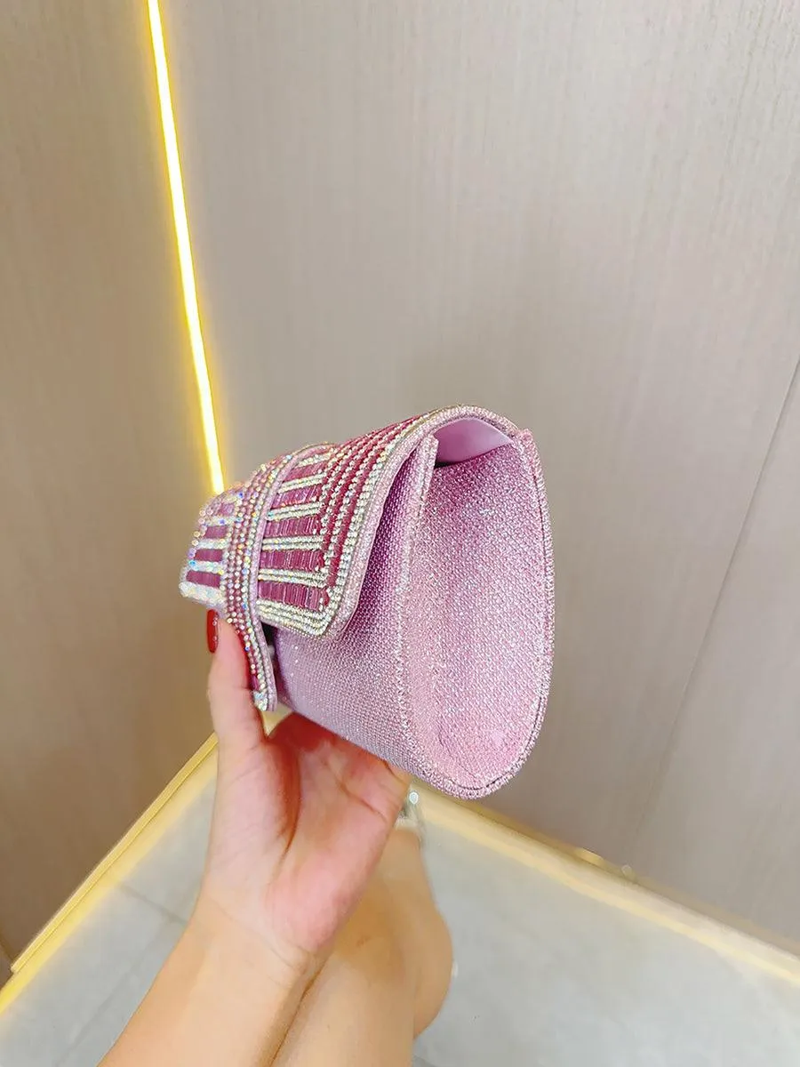 Inlay Stone Open Cover Clutch Bag MNBF019