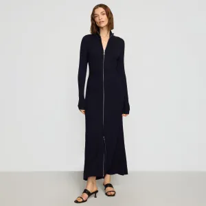 Janne Ribbed Two-Way Zip Sweater Dress