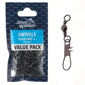 Jarvis Walker Black Snap Swivels Value Pack