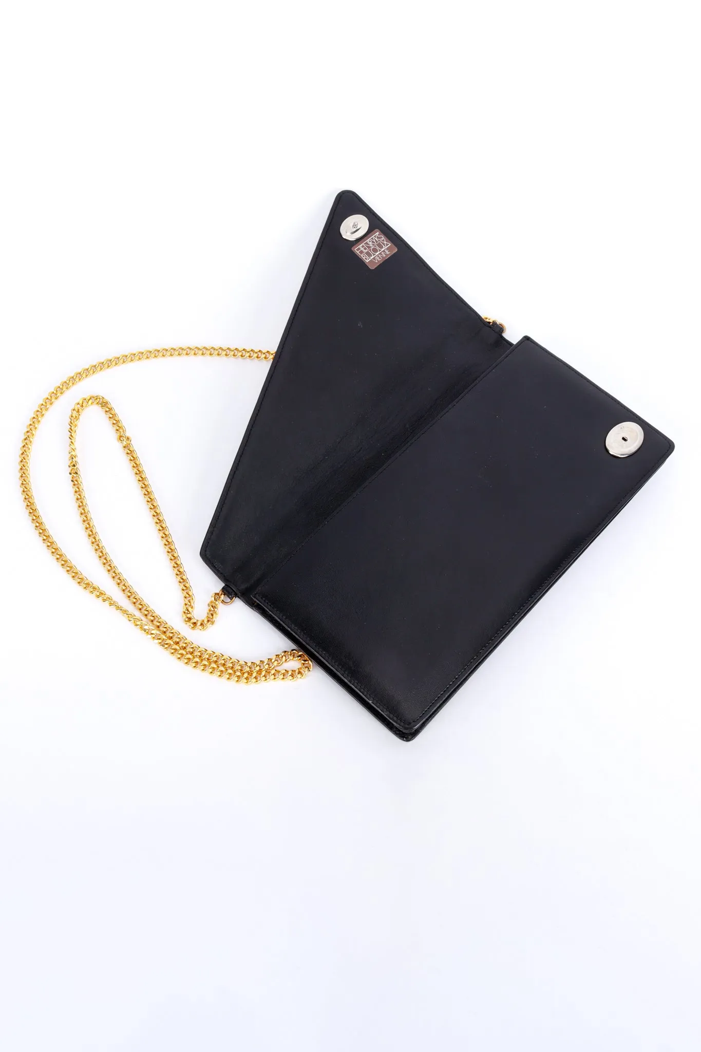 Jewel Appliqué Leather Envelope Clutch