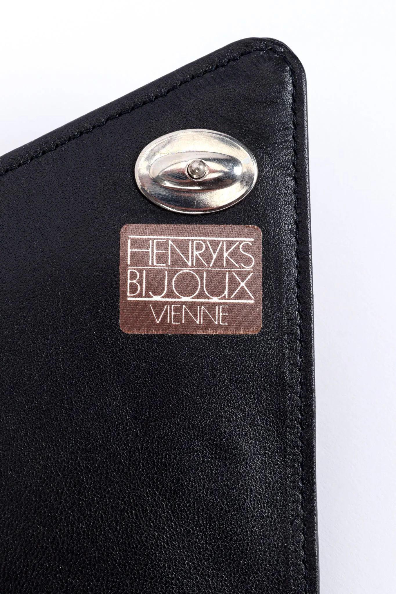 Jewel Appliqué Leather Envelope Clutch