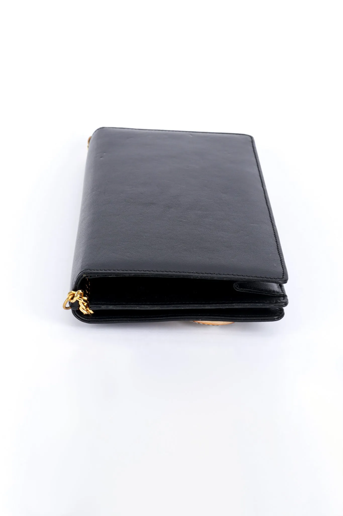 Jewel Appliqué Leather Envelope Clutch