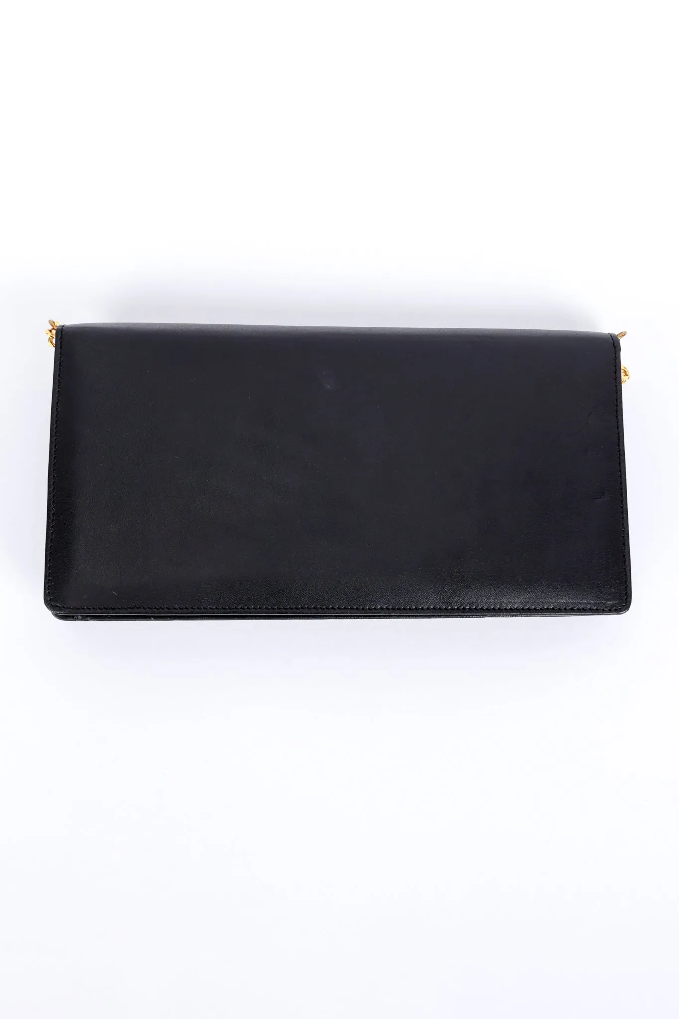 Jewel Appliqué Leather Envelope Clutch