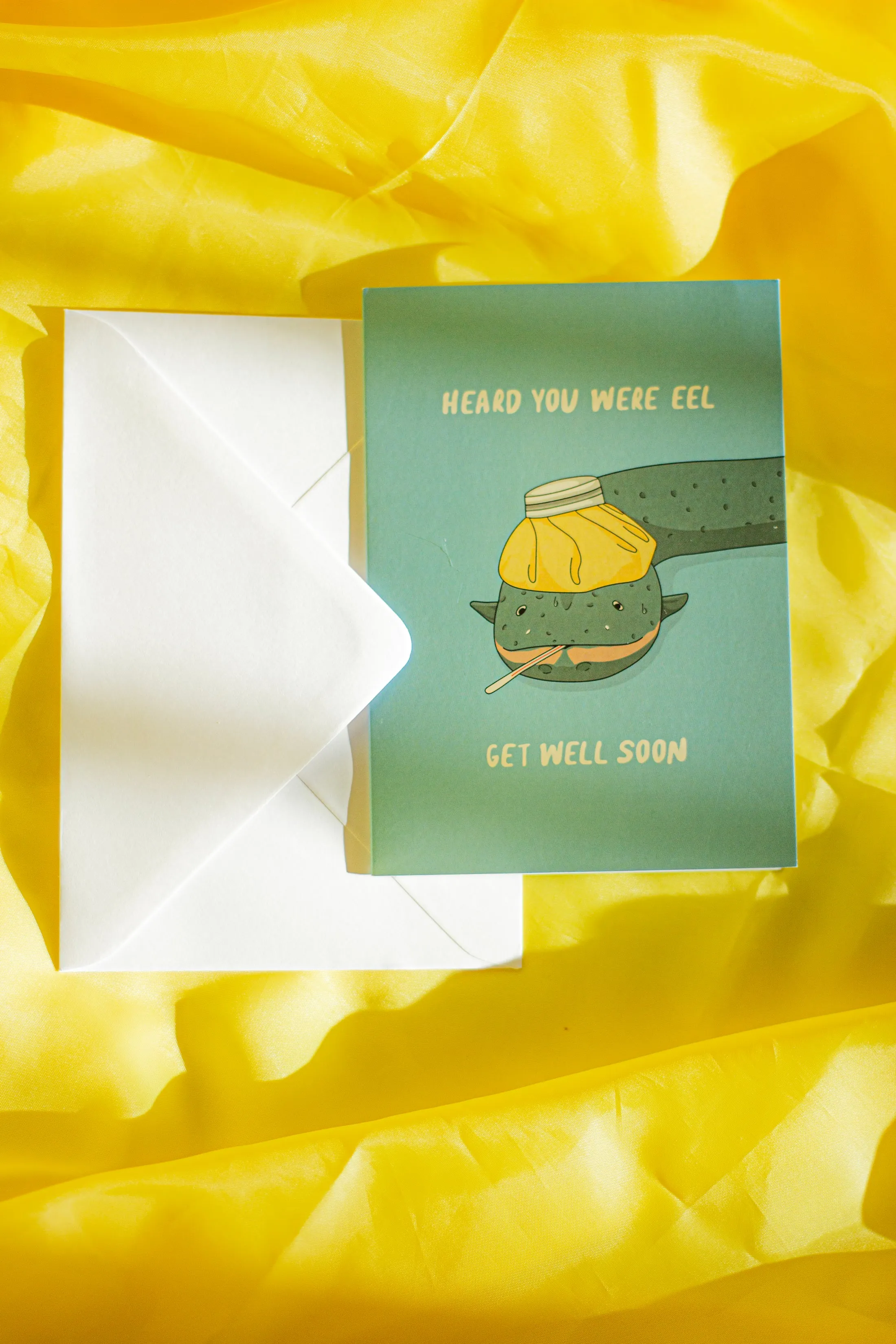 Juu Illustration Eel Get Well Soon Card with Envelope
