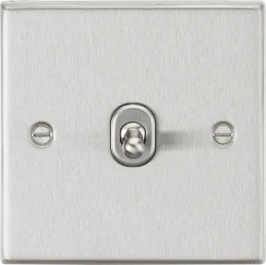 Knightsbridge CSTOG1BC Square Edge 10AX 1G 2-Way Toggle Switch - Brushed Chrome