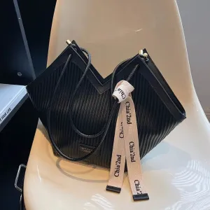 Knotted Embellished Pleated Tote Bag
