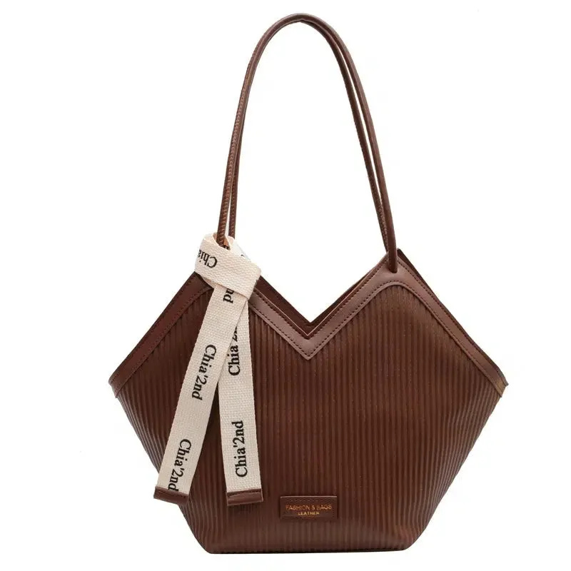 Knotted Embellished Pleated Tote Bag