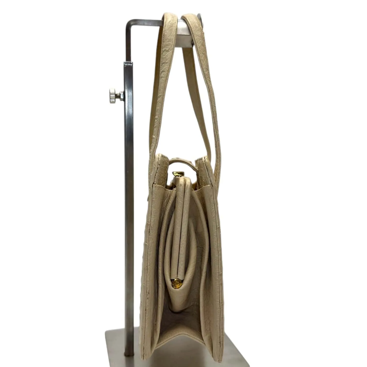 KORET Vintage Ostrich Satchel - Cream