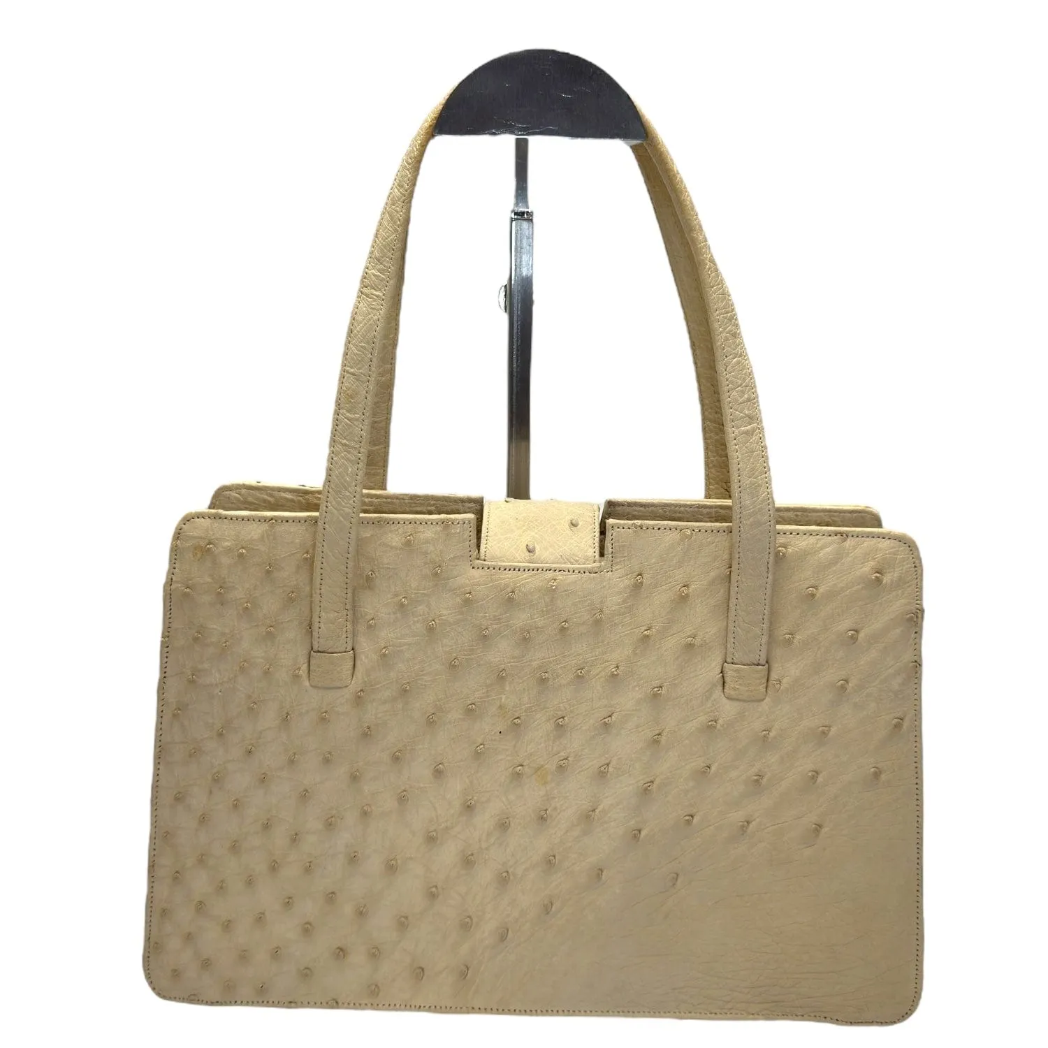 KORET Vintage Ostrich Satchel - Cream