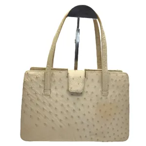KORET Vintage Ostrich Satchel - Cream