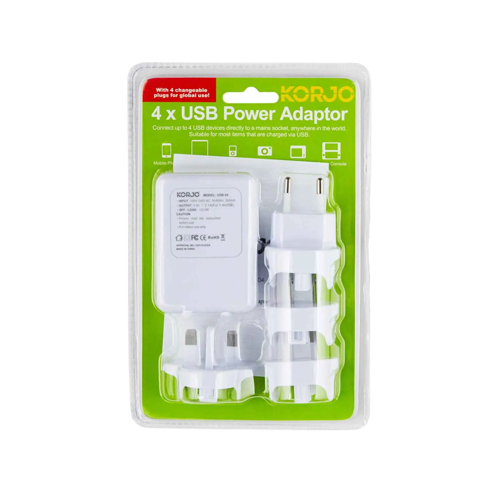 Korjo 4 Port USB Adaptor