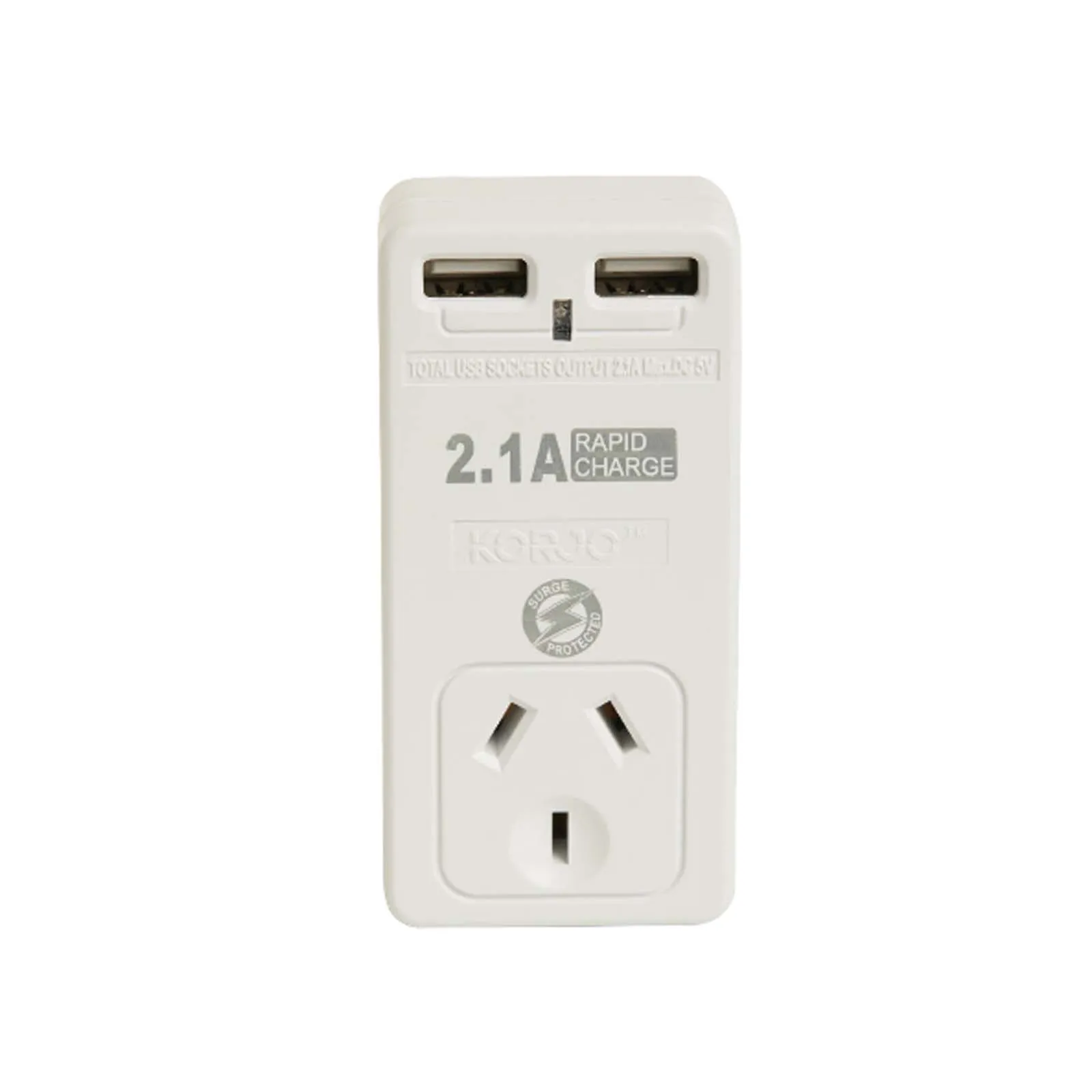 Korjo Travel Adaptor 2 USB Port Australia To Europe
