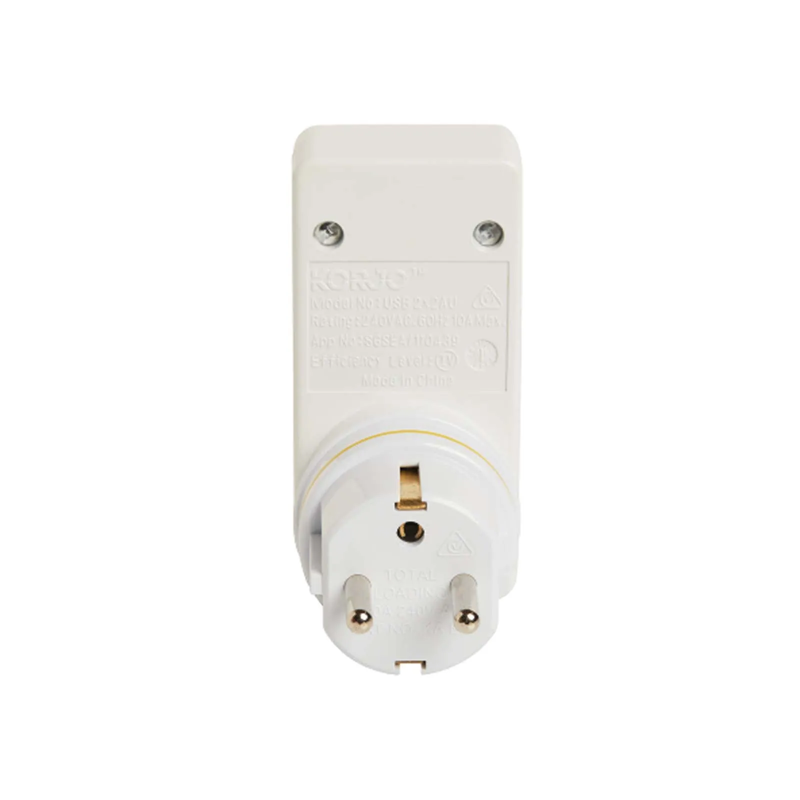 Korjo Travel Adaptor 2 USB Port Australia To Europe