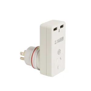 Korjo Travel Adaptor 2 USB Port Australia To USA