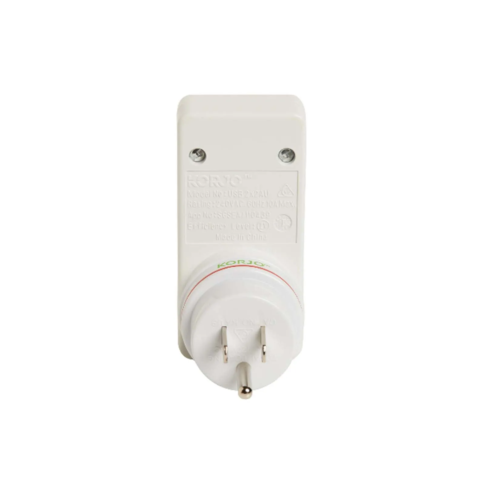 Korjo Travel Adaptor 2 USB Port Australia To USA