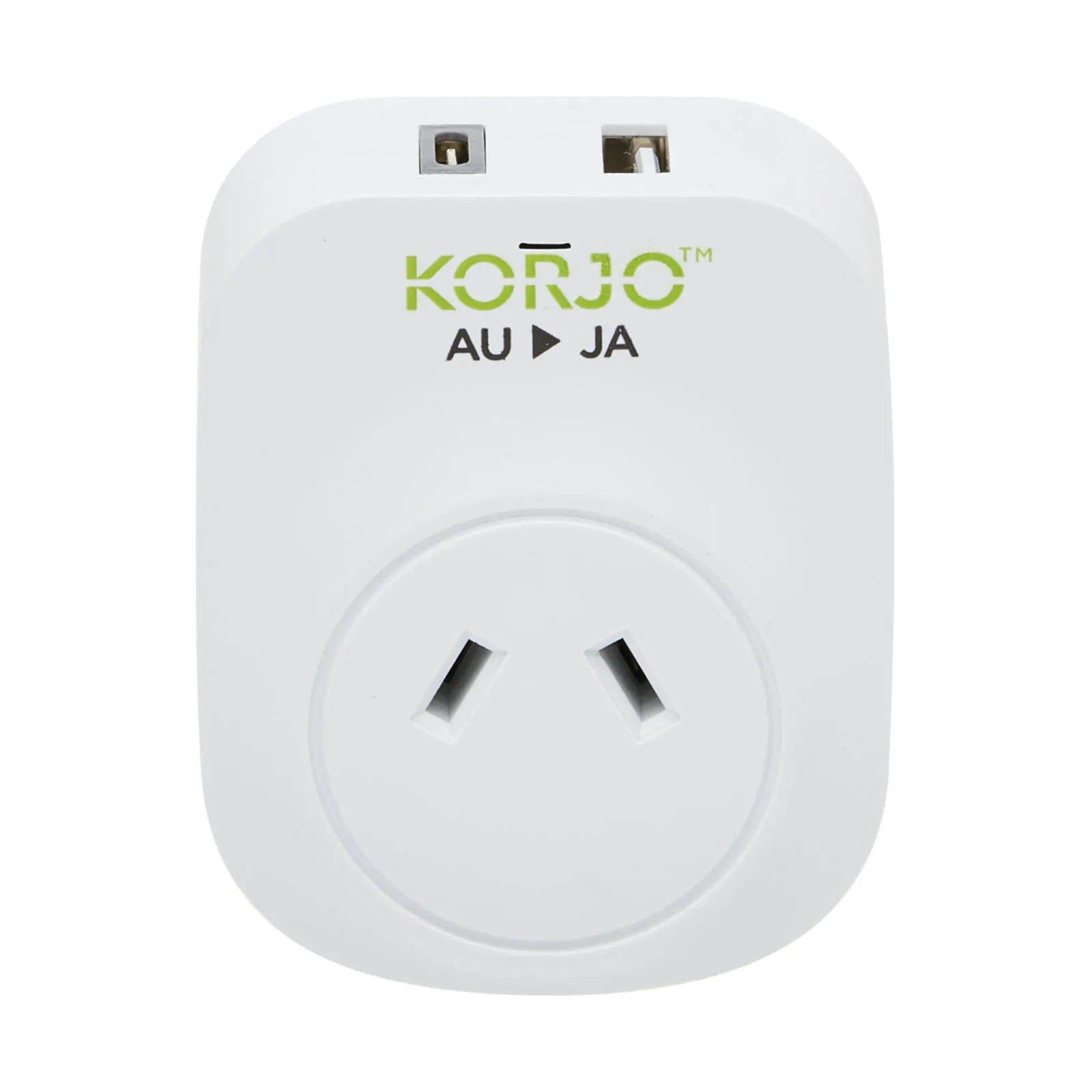 Korjo Travel Adaptor USB Port A and C Australia to Japan