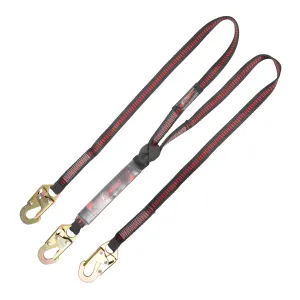 KStrong 6 ft. Twin leg 100% tie-off Clear pack design shock absorbing lanyard with snap hooks (each)