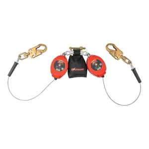 KStrong UFS310206LD BRUTE Backer LE Dual 8.5 ft Cable SRL-LE assembly with snap hooks, shock pack with Twin SRL connector