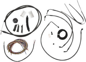 LA Choppers LA-8052KT2-13M Complete Handlebar Cable and Brake Line Kit - Midnight