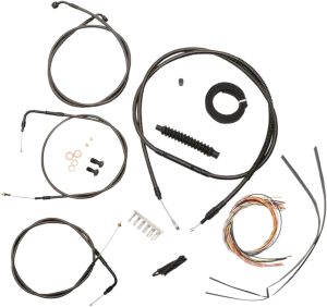 LA Choppers LA-8220KT2-19M Complete Handlebar Cable and Brake Line Kit - Midnight
