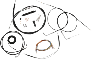 LA Choppers LA-8310KT2-13B Complete Handlebar Cable and Brake Line Kit - Black Vinyl/Stainless