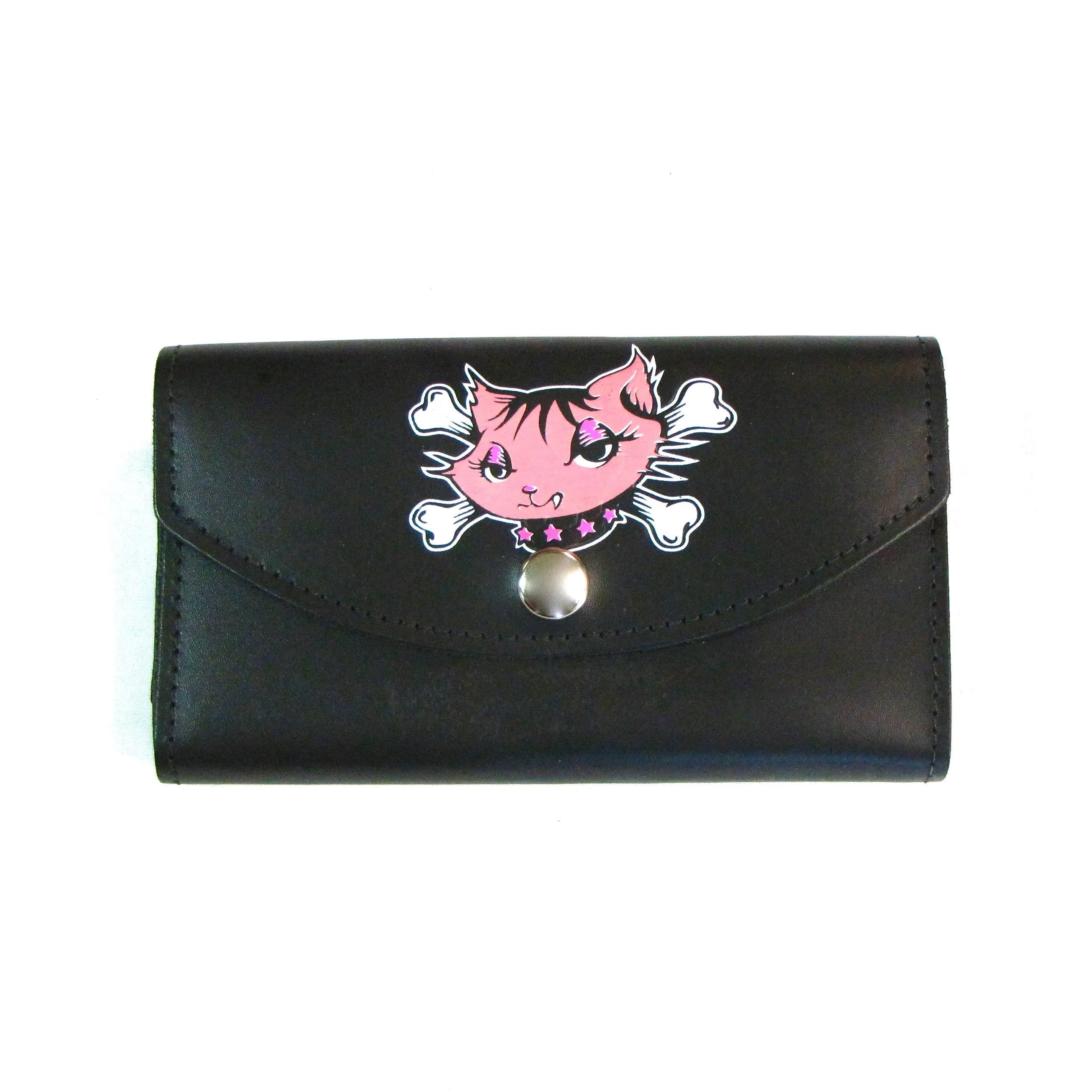 Ladies Organizer Wallet- Kitty w/ Crossbones